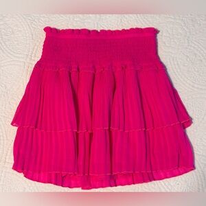 Katie J NYC Fuchsia Tiered Mini Skirt